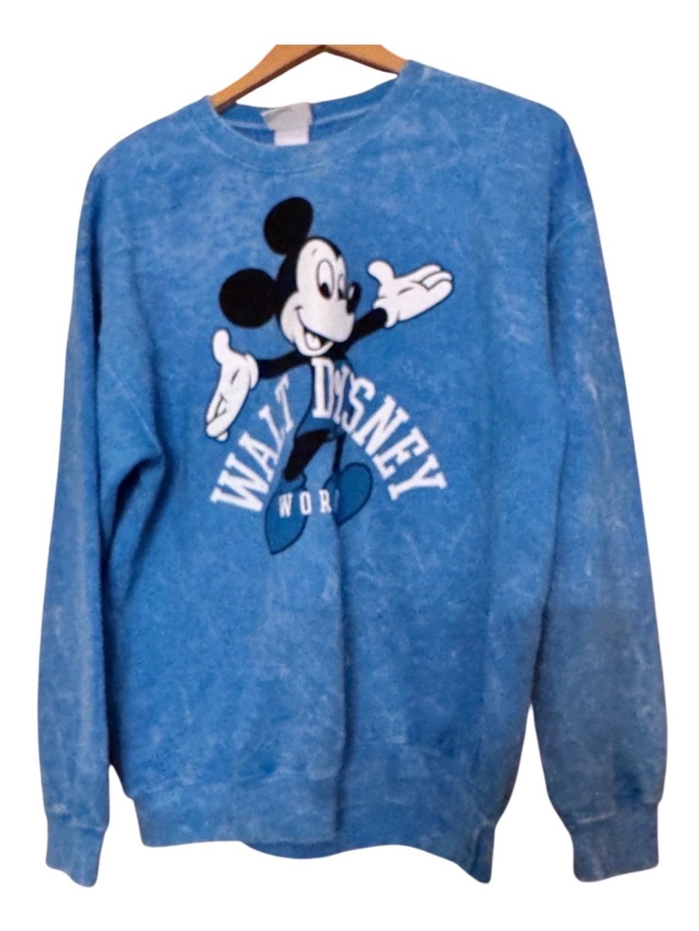 Good Used Disney Parks Walt Disney Distressed Crewneck Sweatshirt Mickey Graphic
